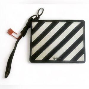 Off-White Black Diagonal Double Flat Pouch